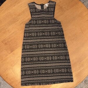 Gianni Bini Black & Tan Velvet Geometric Dress - S
